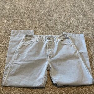 Birdwell Britches HBT canvas pants 34 button fly casual classic preppy